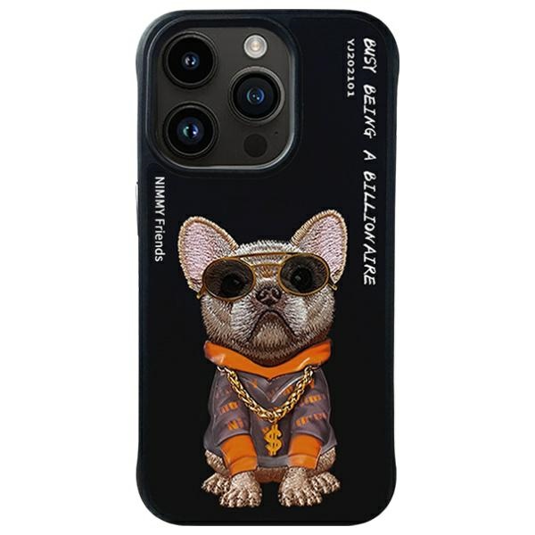 Nimmy Glasses Cool Dog Suojakuori iPhone 15 Pro:lle - musta