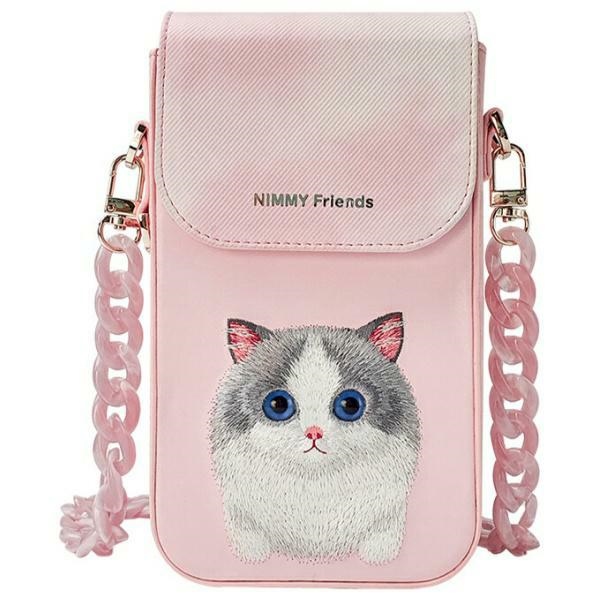 Nimmy Big Eyed Pet 2.0 Cat puhelinlaukku - pinkki