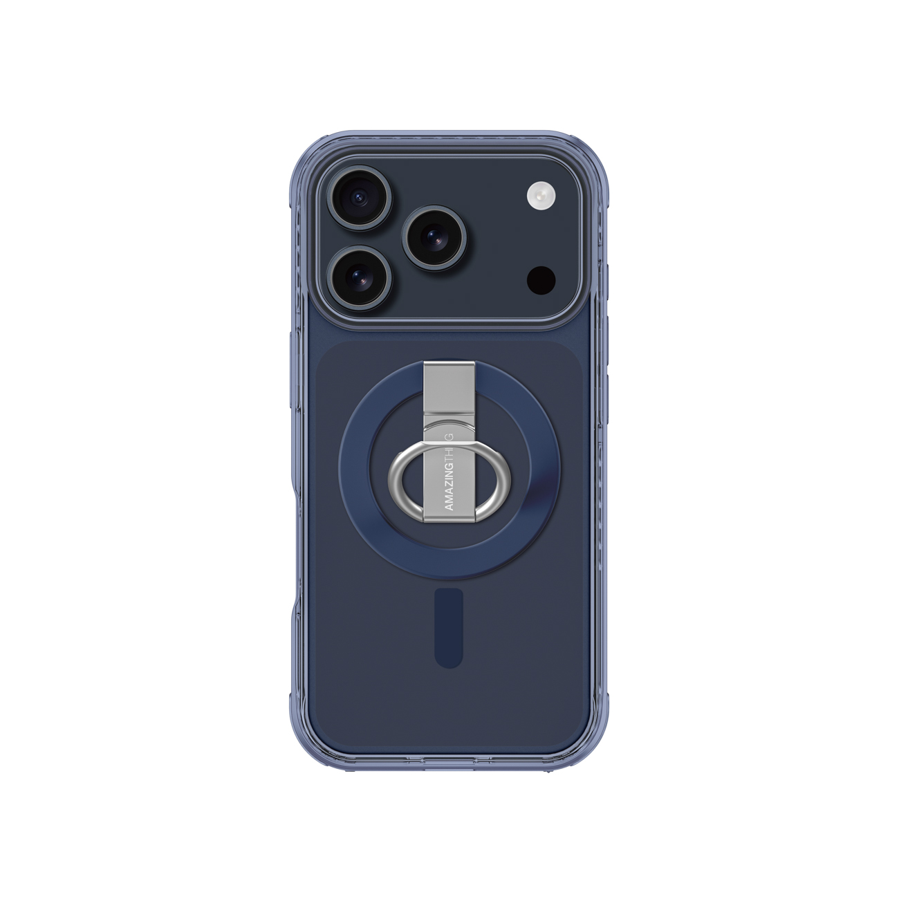 AmazingThing Titan Pro Grip Ring Set Suojakuori iPhone 17 Pro Max:lle MagSafe-yhteensopiva - sininen