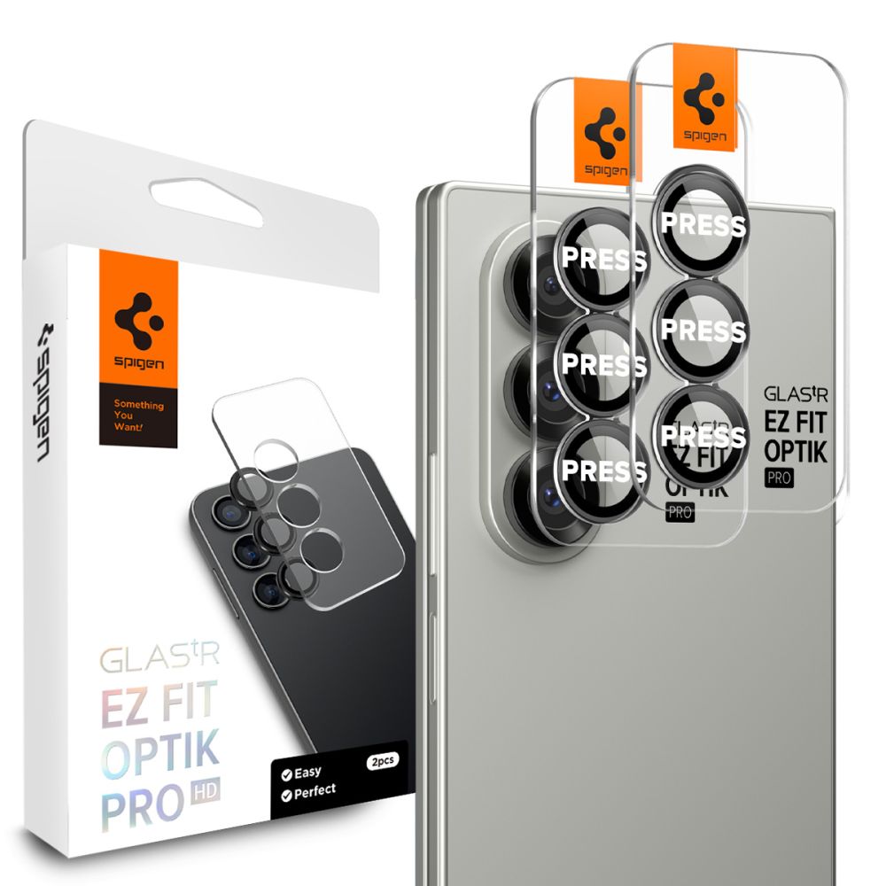 Spigen Optik Pro HD Glas.TR EZ Fit 2 kpl Kameransuoja Samsung Galaxy Z Fold 7:lle - Musta