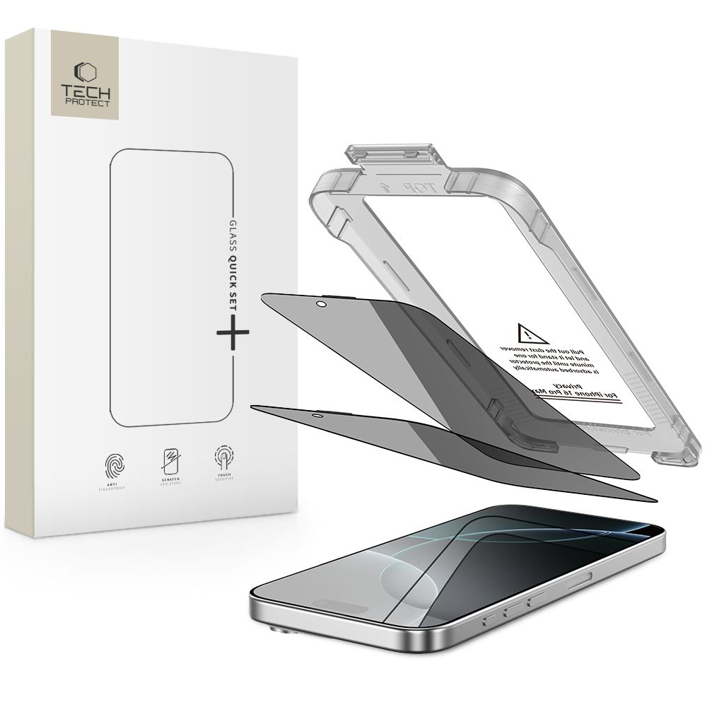 Tech-Protect Quick Set Spy+ Yksityisyyslasi 2 kpl iPhone 16 Pro:lle