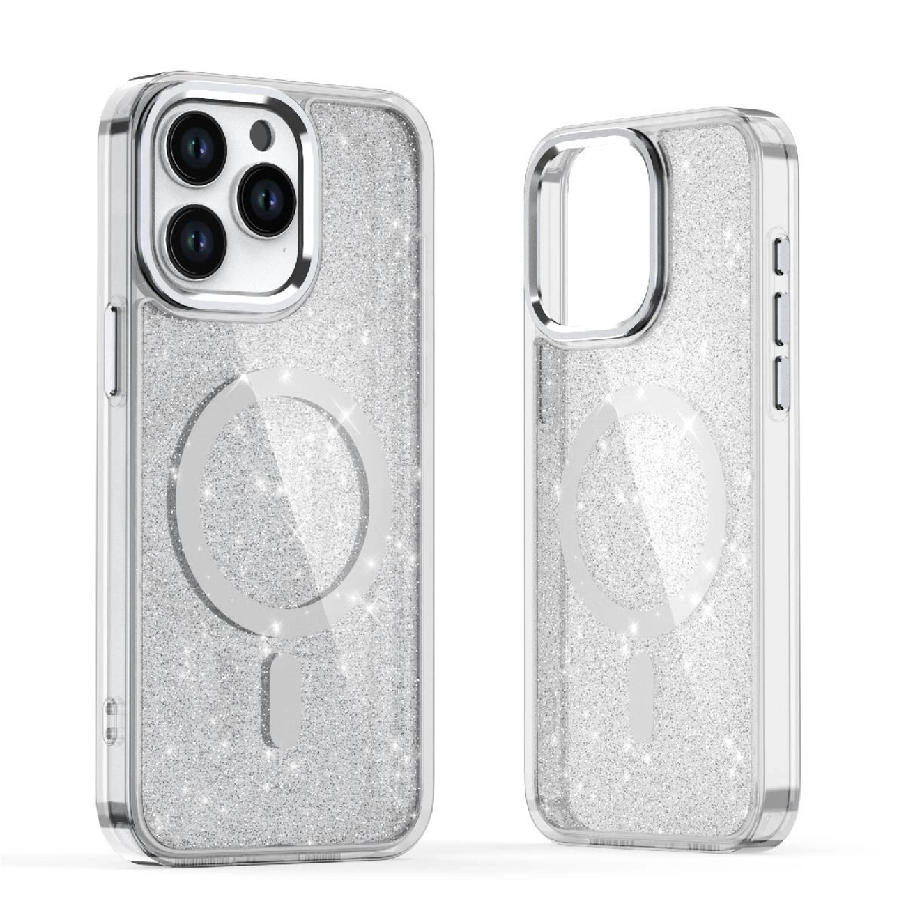 Glitter Suojakuori MagSafe-yhteensopiva iPhone 17 Pro Max:lle - puoliläpinäkyvä