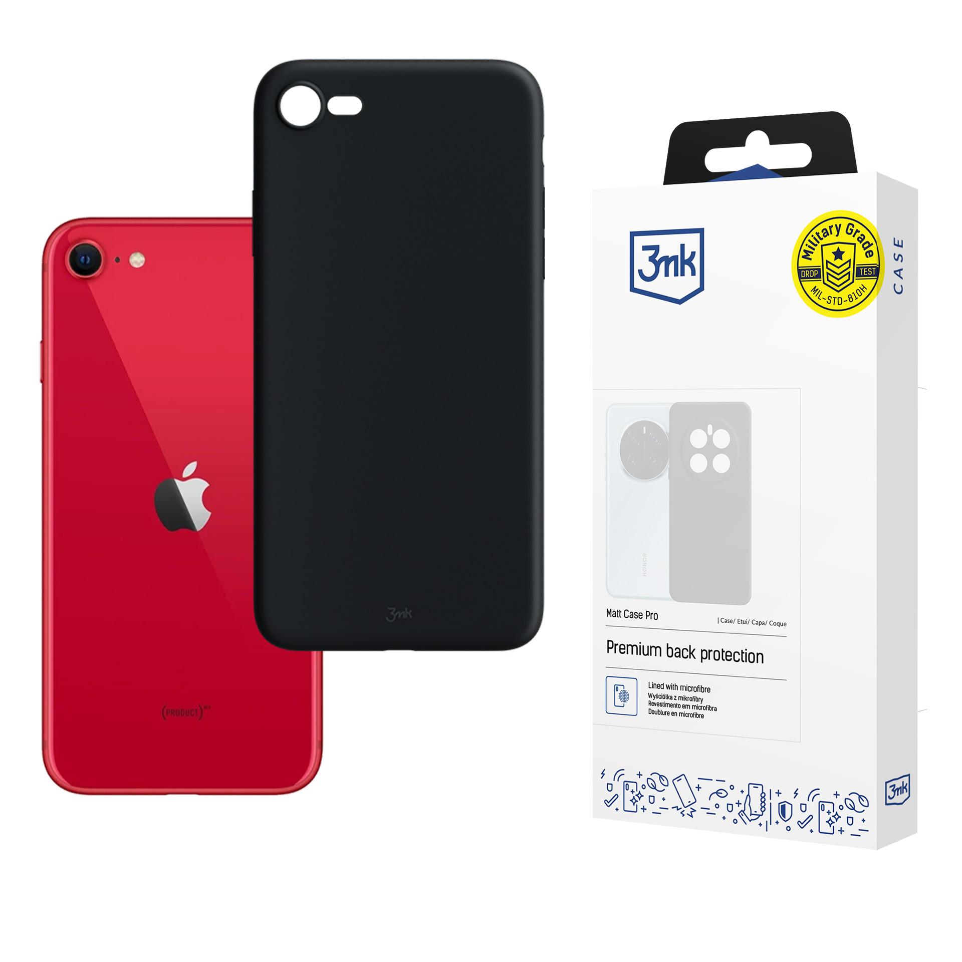 3mk Matt Case Pro Apple iPhone SE 2022:lle - matta musta