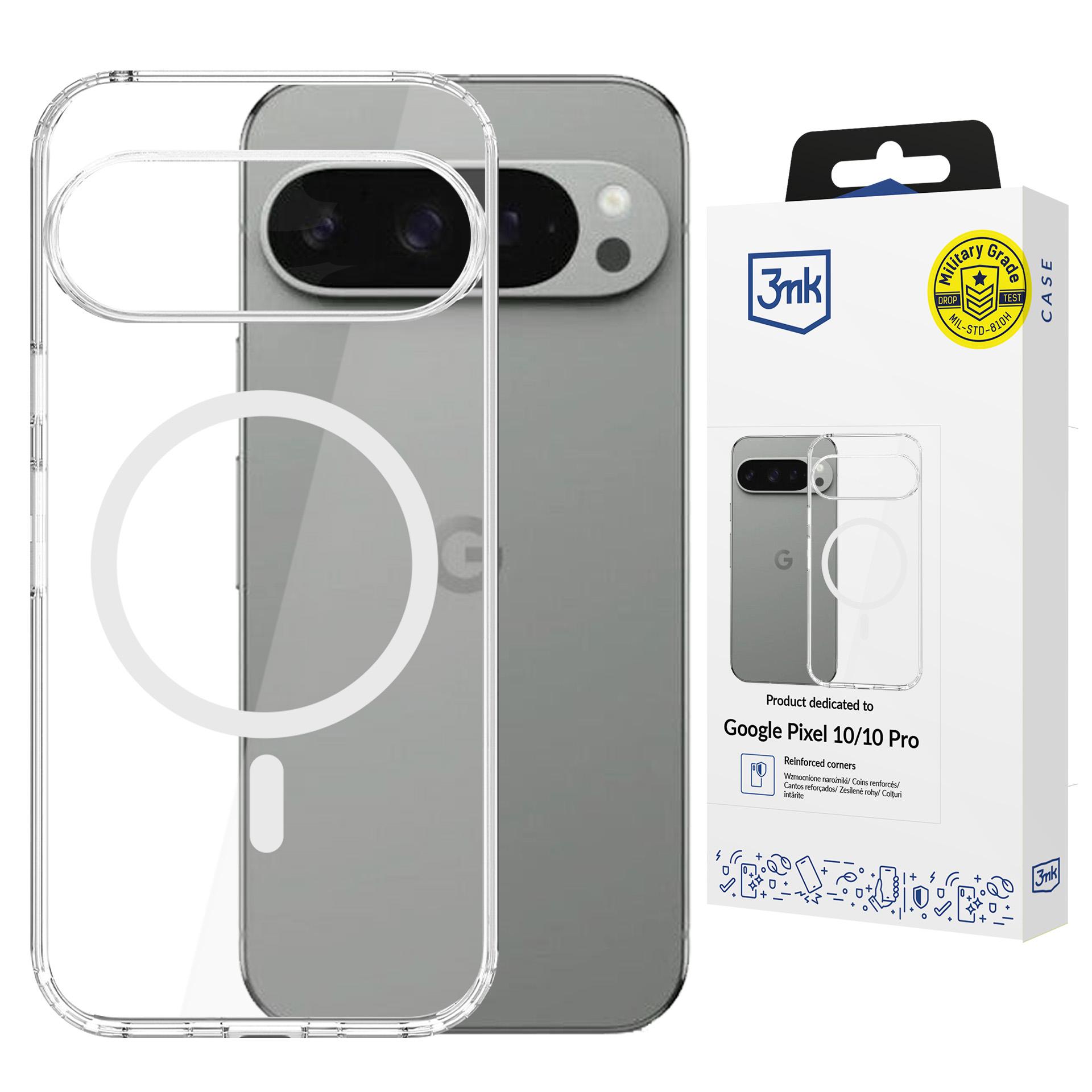 3mk Armor MagCase Google Pixel 10 / Google Pixel 10 Pro:lle - Läpinäkyvä