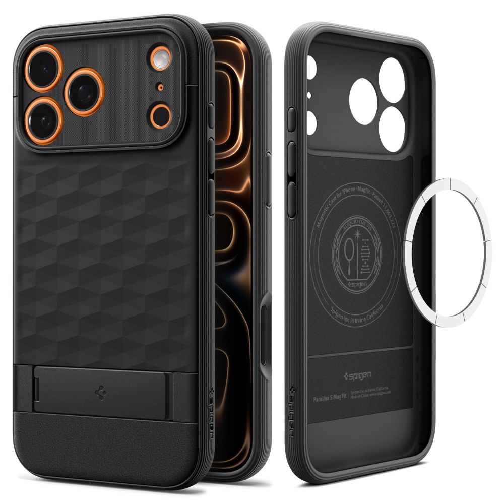 Spigen Parallax S Mag Magsafe Suojakuori iPhone 17 Pro Max:lle Matte Black