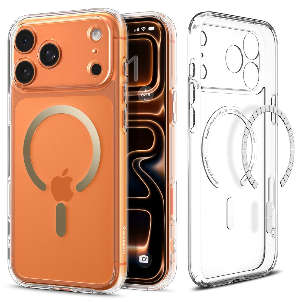 Spigen Ultra Hybrid MagSafe Suojakuori iPhone 17 Pro:lle - läpinäkyvä kultainen