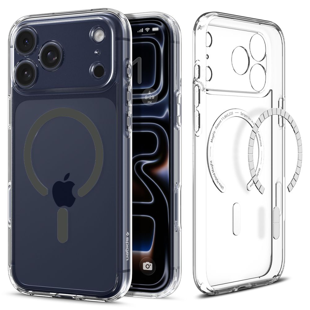 Spigen Ultra Hybrid MagSafe Suojakuori iPhone 17 Pro Max:lle - kirkas harmaa