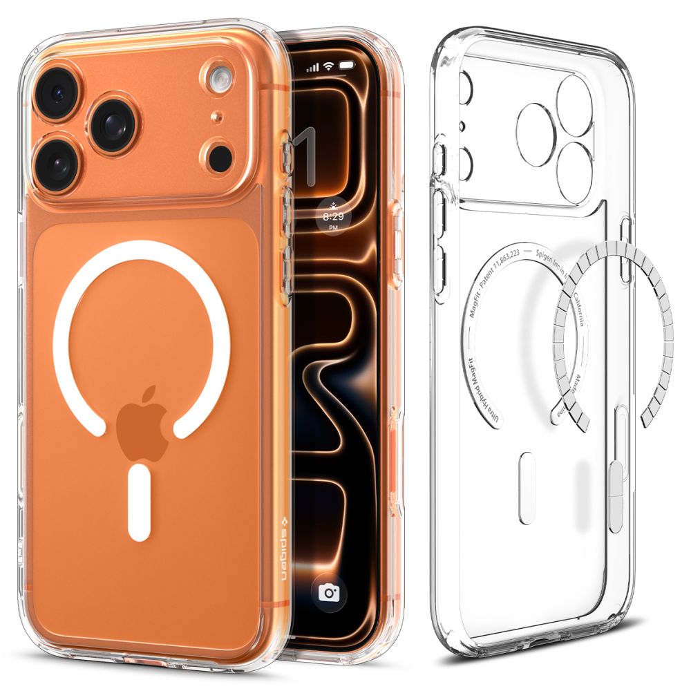 Spigen Ultra Hybrid Mag Magsafe Suojakuori iPhone 17 Pro Max:lle kirkas/valkoinen