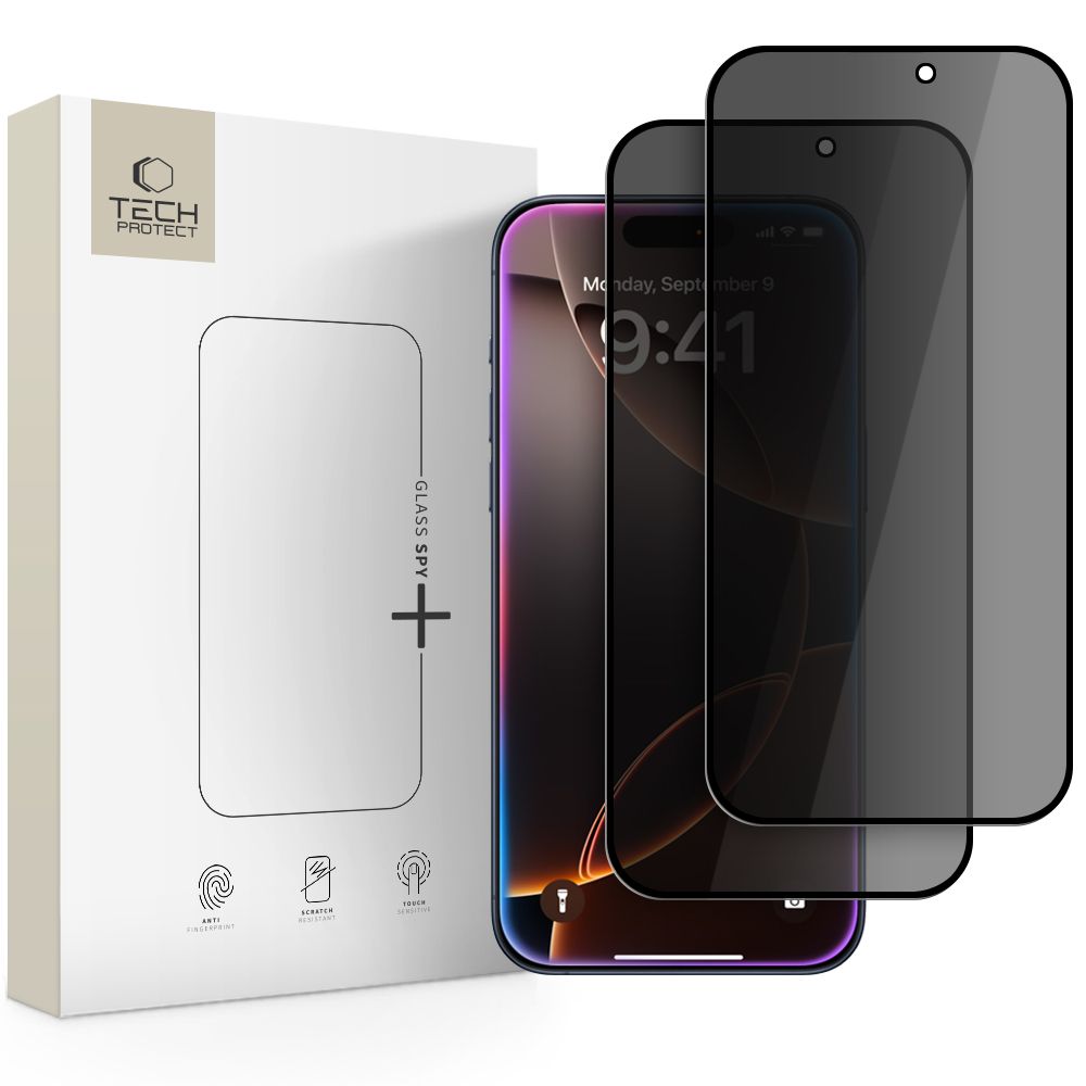 Tech-Protect Glass Spy+ 2-pack privacy glass for iPhone 16 Pro / 17 / 17 Pro