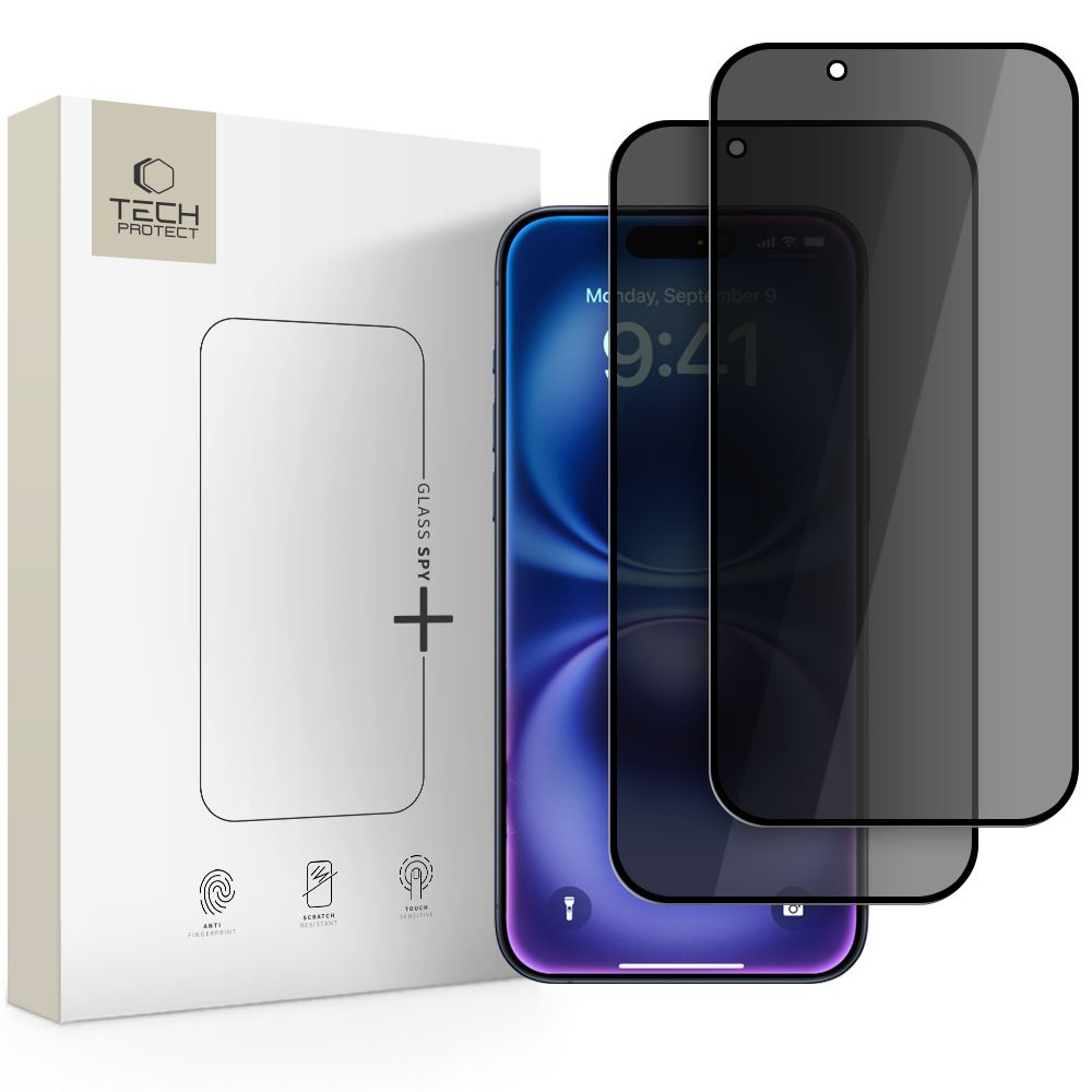 Tech-Protect Glass Spy+ 2-pack yksityisyyslasi iPhone 17 Air:lle