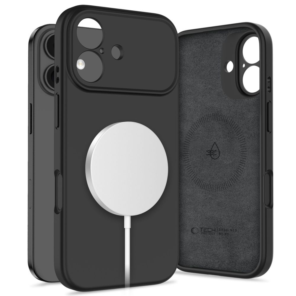 Tech-Protect Silikoninen MagSafe Suojakuori iPhone 17:lle - musta