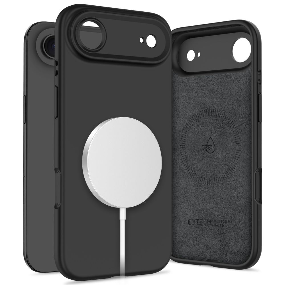 Tech-Protect Silikoninen MagSafe Suojakuori iPhone 17 Air:lle - musta