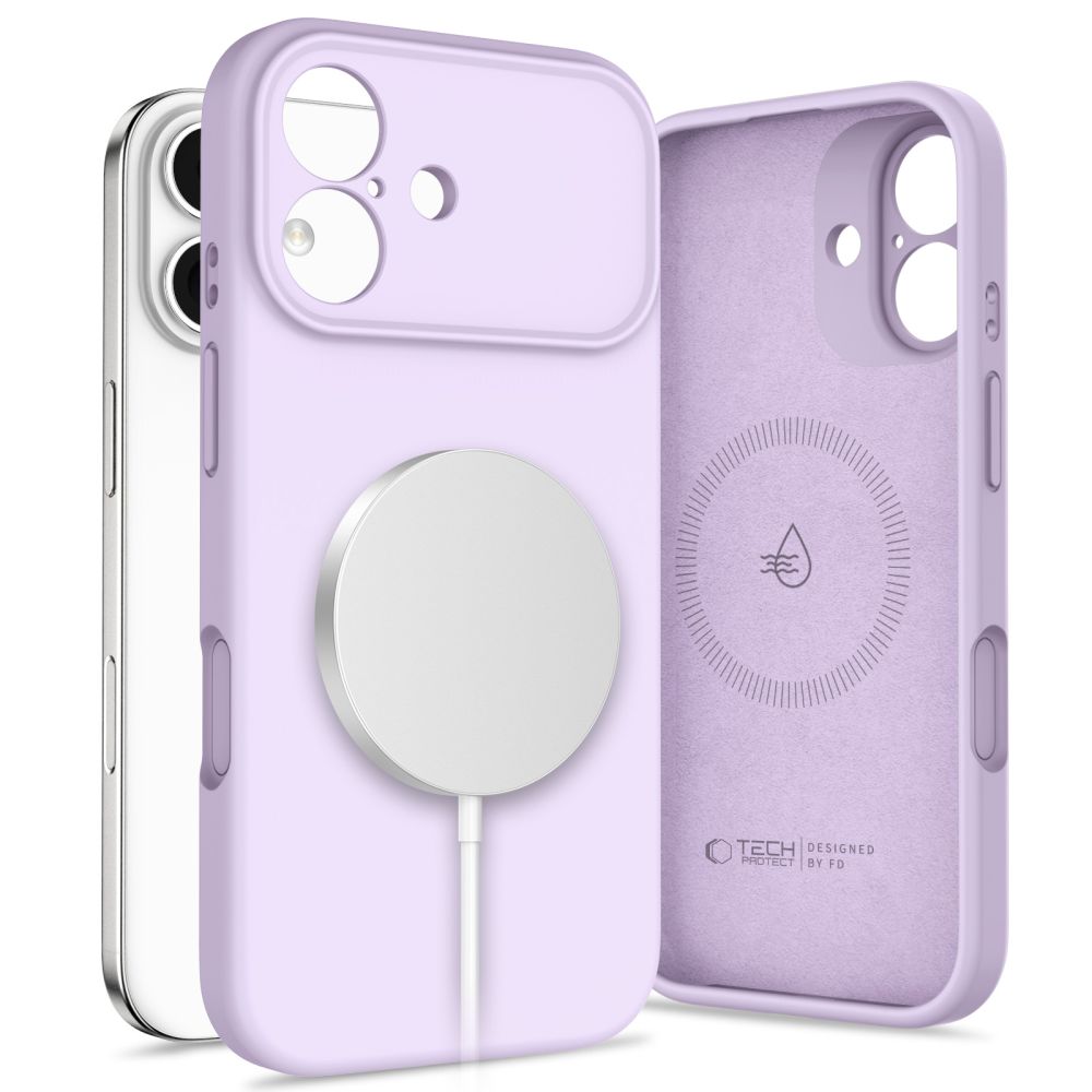 Tech-Protect Silikoninen MagSafe Suojakuori iPhone 17:lle - violetti