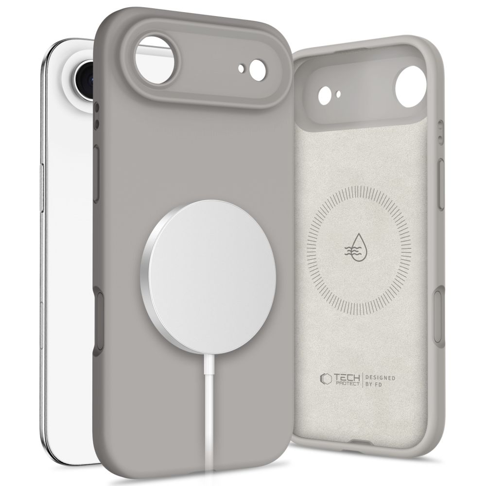 Tech-Protect Silikoninen MagSafe Suojakuori iPhone 17 Air:lle - harmaa