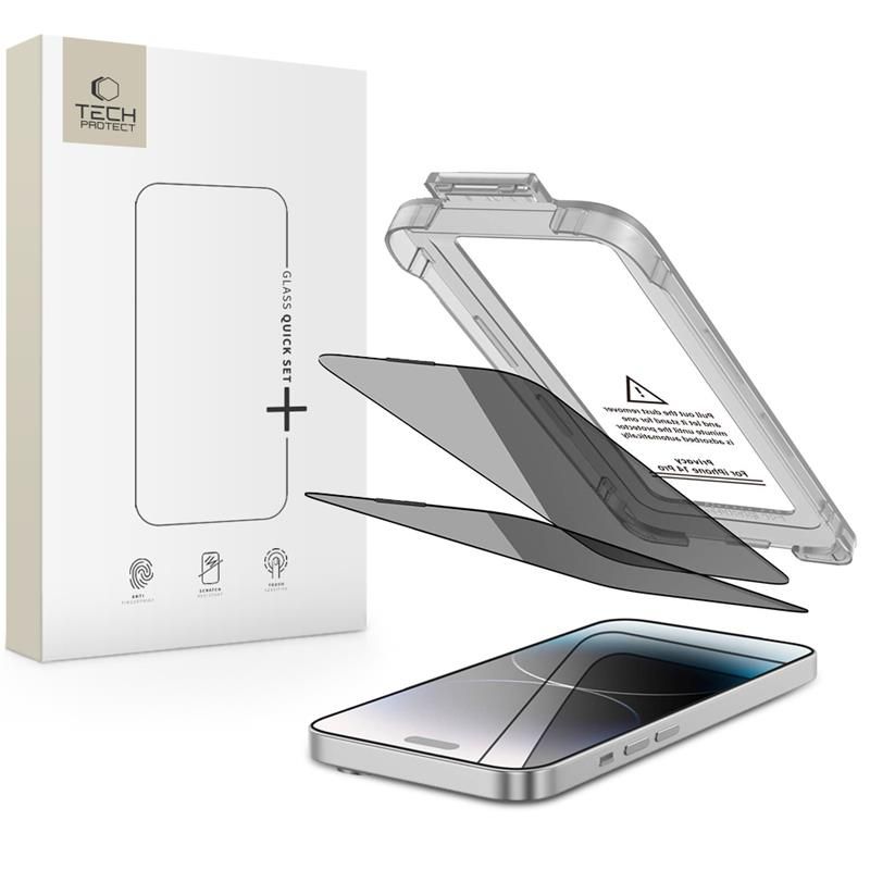 Tech-Protect Quick Set Spy+ Privacy Glass 2-pack for iPhone 14 Pro
