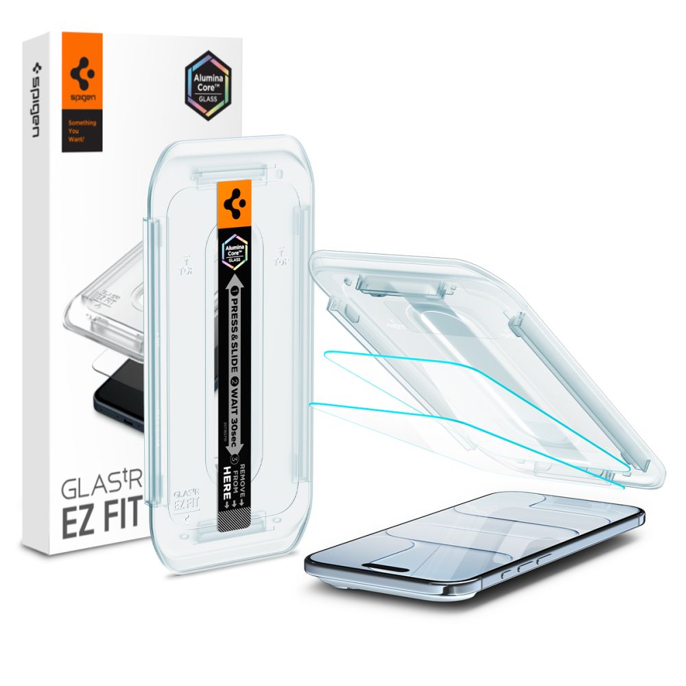 Spigen karkaistu lasi Glas.Tr Ez Fit 2-Pack iPhone 17 Air läpinäkyvä