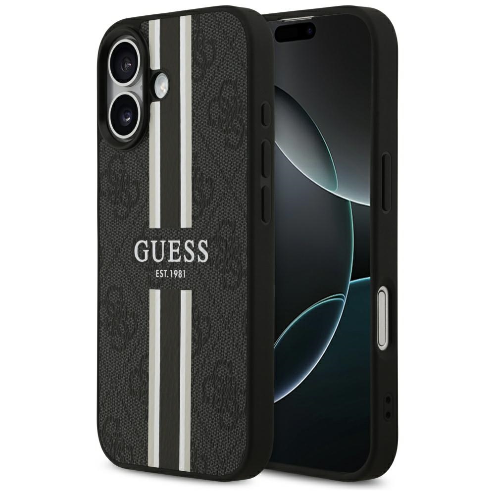 Guess 4G Printed Stripes MagSafe-suojakuori iPhone 17:lle - musta