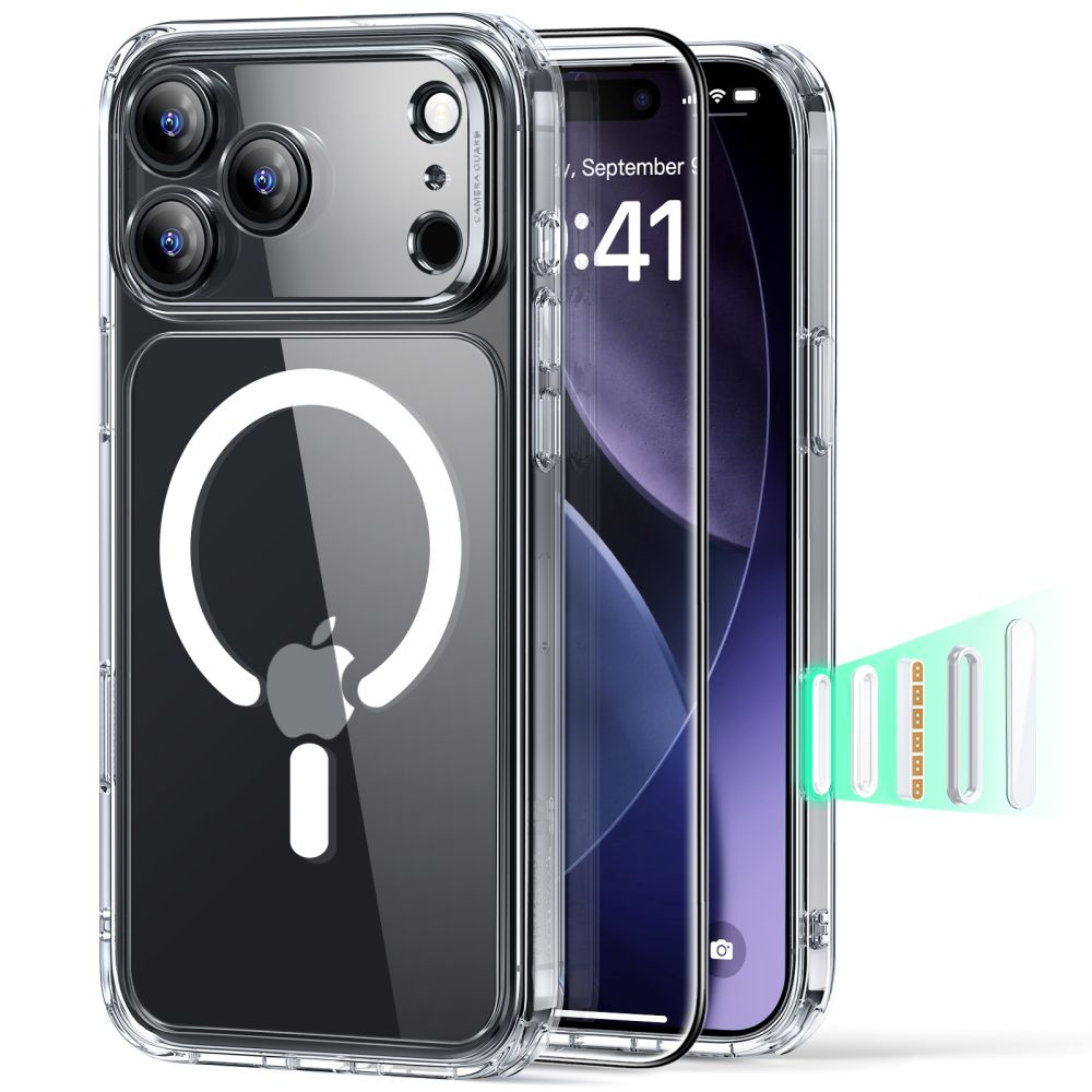 ESR Classic Hybrid MagSafe + Karkaistu lasi -setti iPhone 17 Pro Max:lle - Kirkas