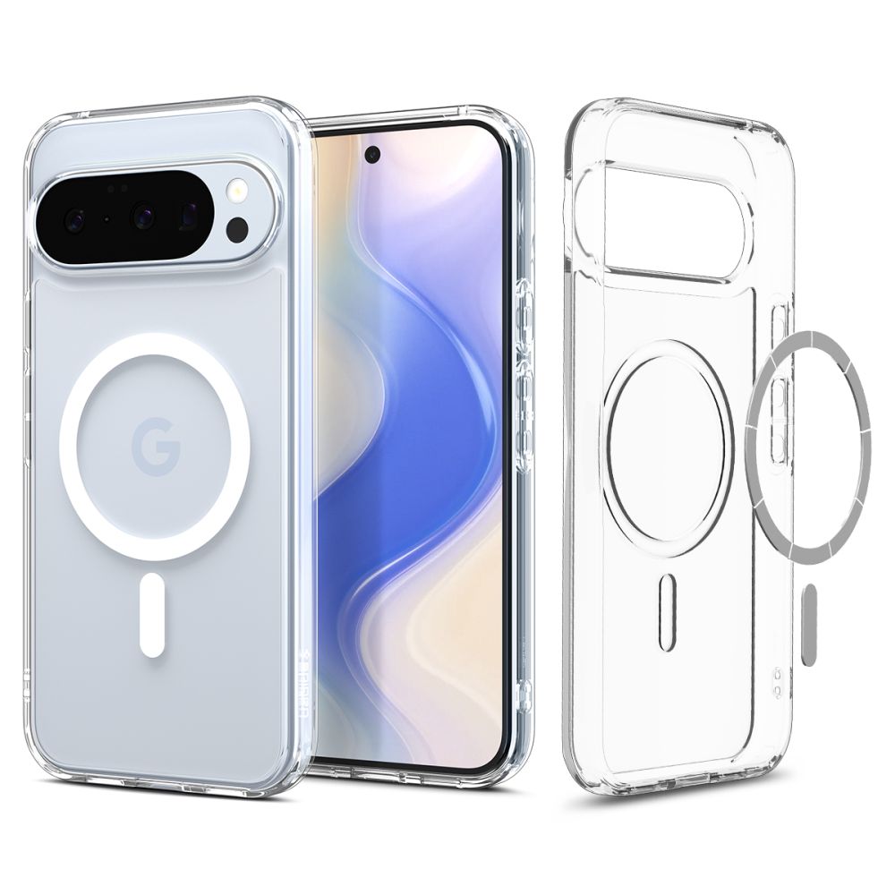 Spigen Ultra Hybrid Mag MagSafe Suojakuori Google Pixel 10 / 10 Pro - Läpinäkyvä ja valkoinen