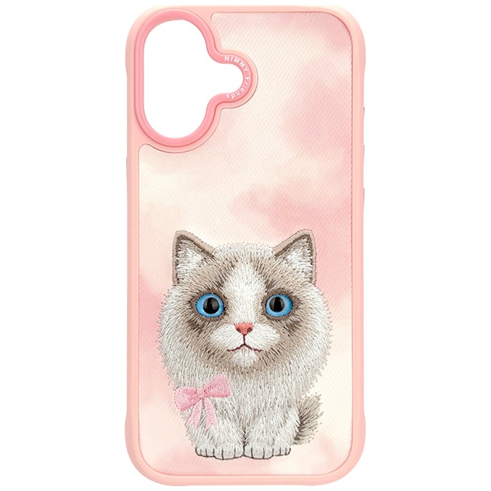 NIMMY Suojakuori BIG EYED PET 2.0 Cat iPhone 17:lle - vaaleanpunainen