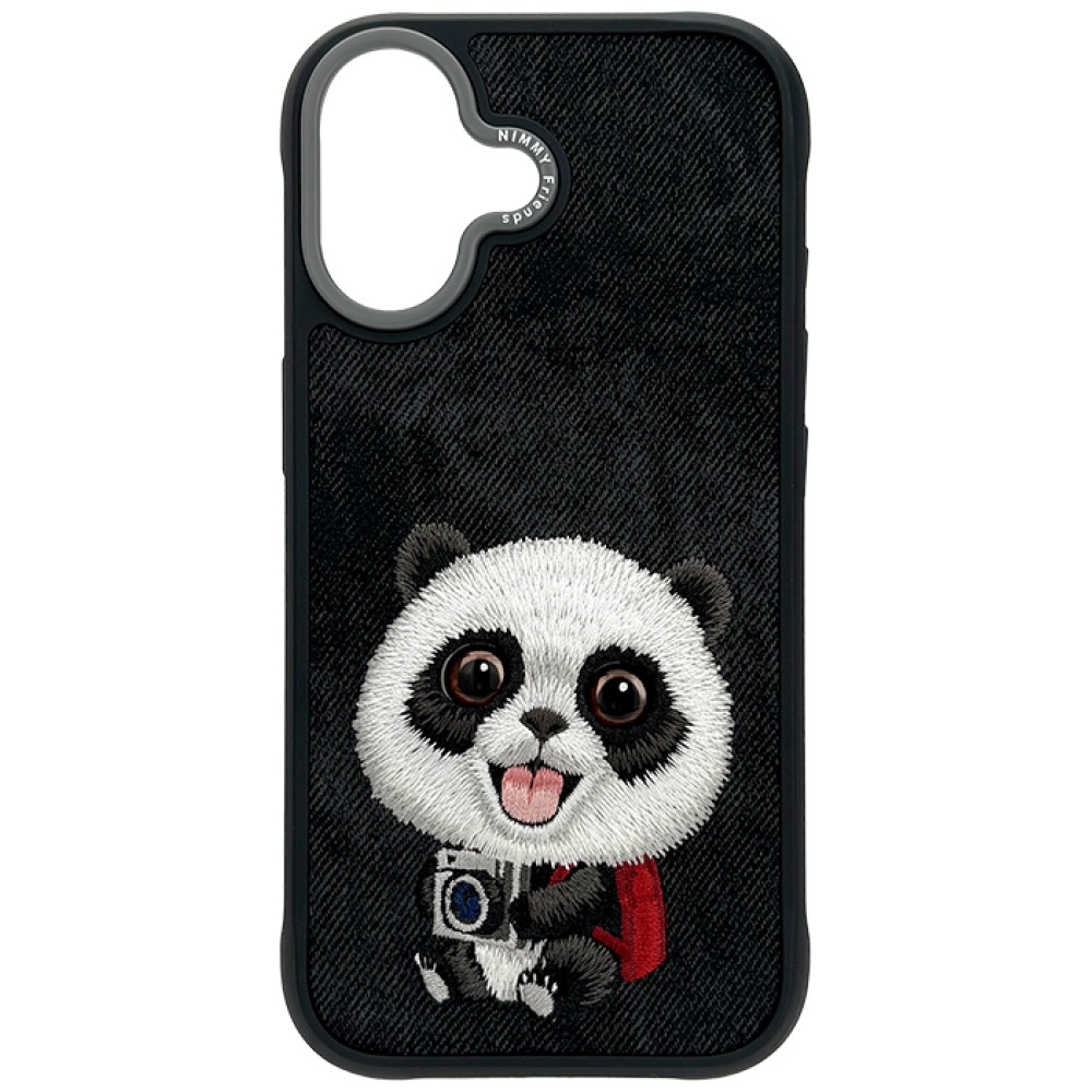 NIMMY Suojakuori BIG EYED PET 2.0 Panda iPhone 17:lle - musta