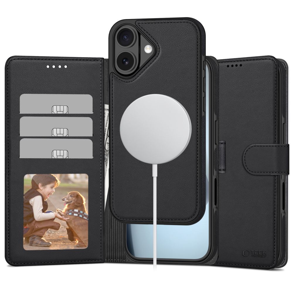 Tech-Protect Wallet MagSafe Suojakuori iPhone 17:lle - Matta Musta