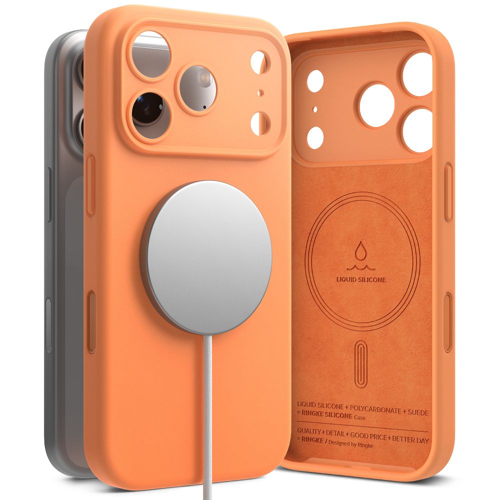 Ringke Silikoninen Magneettinen MagSafe Suojakuori iPhone 17 Pro Max:lle - Oranssi