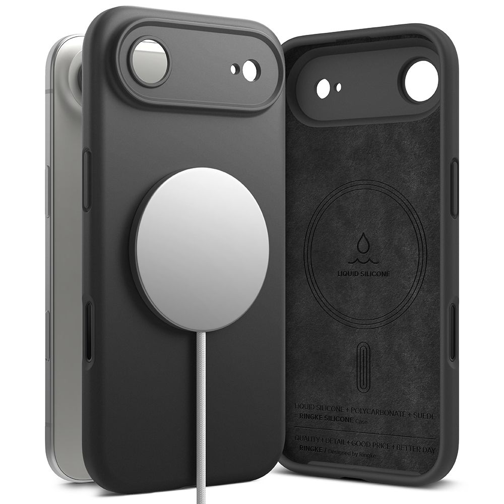 Ringke Silikoninen Magneettinen MagSafe Suojakuori iPhone 17 Air:lle - Musta