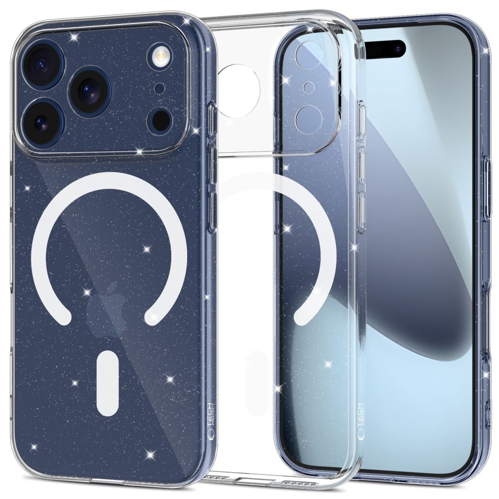 Tech-Protect FlexAir MagSafe Suojakuori iPhone 17 Pro:lle - Kirkas Glitter