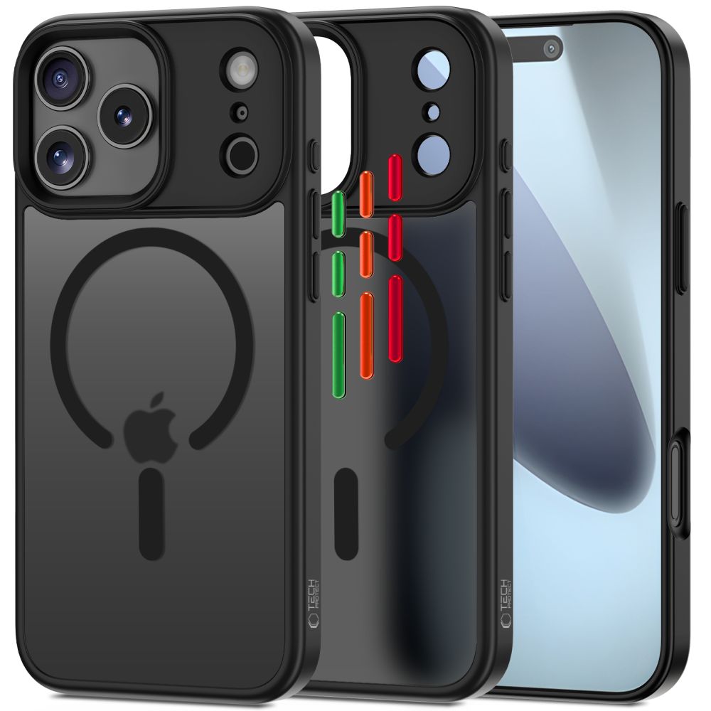 Tech-Protect MagMat XT 4-set MagSafe Suojakuori iPhone 17 Pro Max:lle - Matta Musta