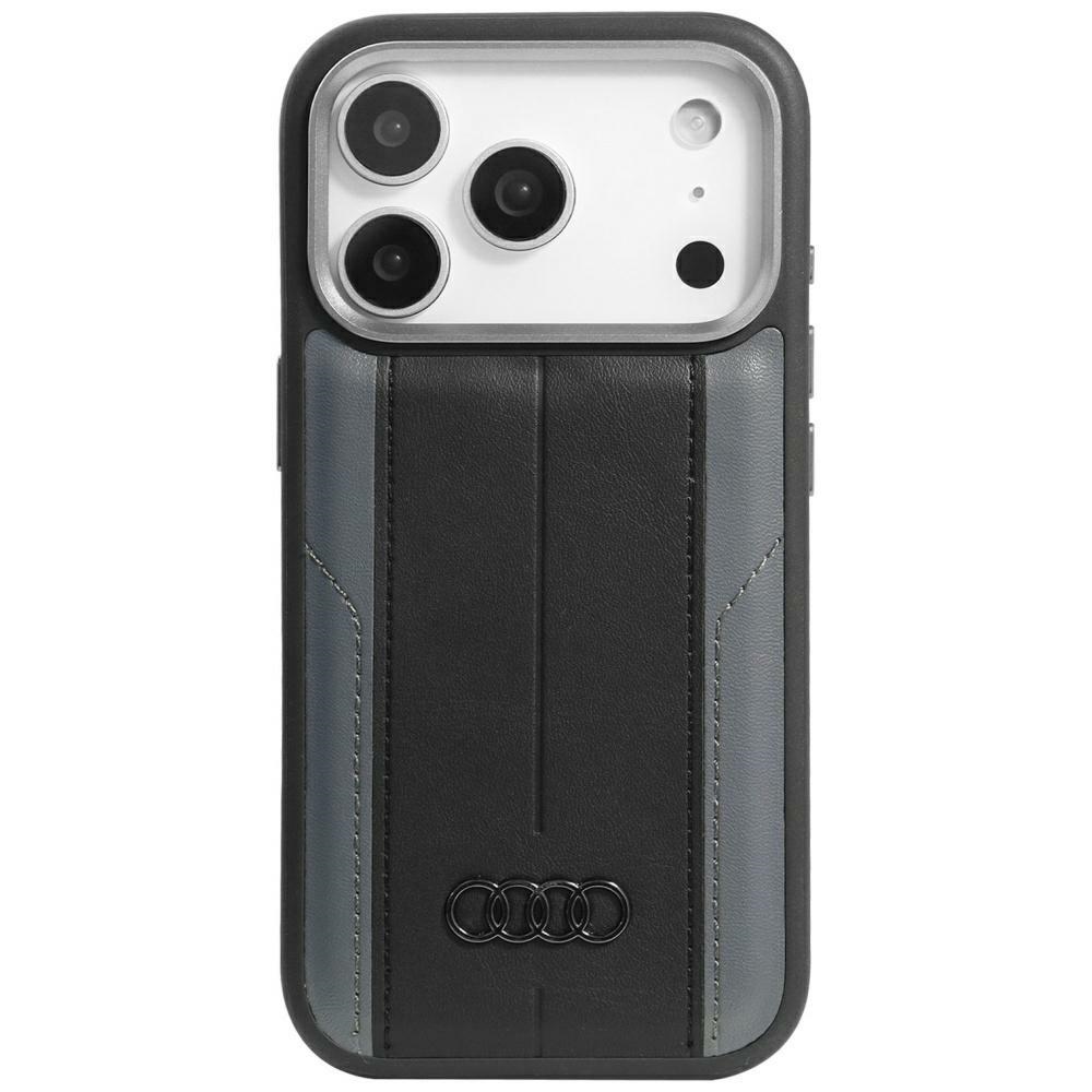 Audi A6 Synteettinen Nahkainen MagSafe Suojakuori iPhone 17 Pro:lle - Musta