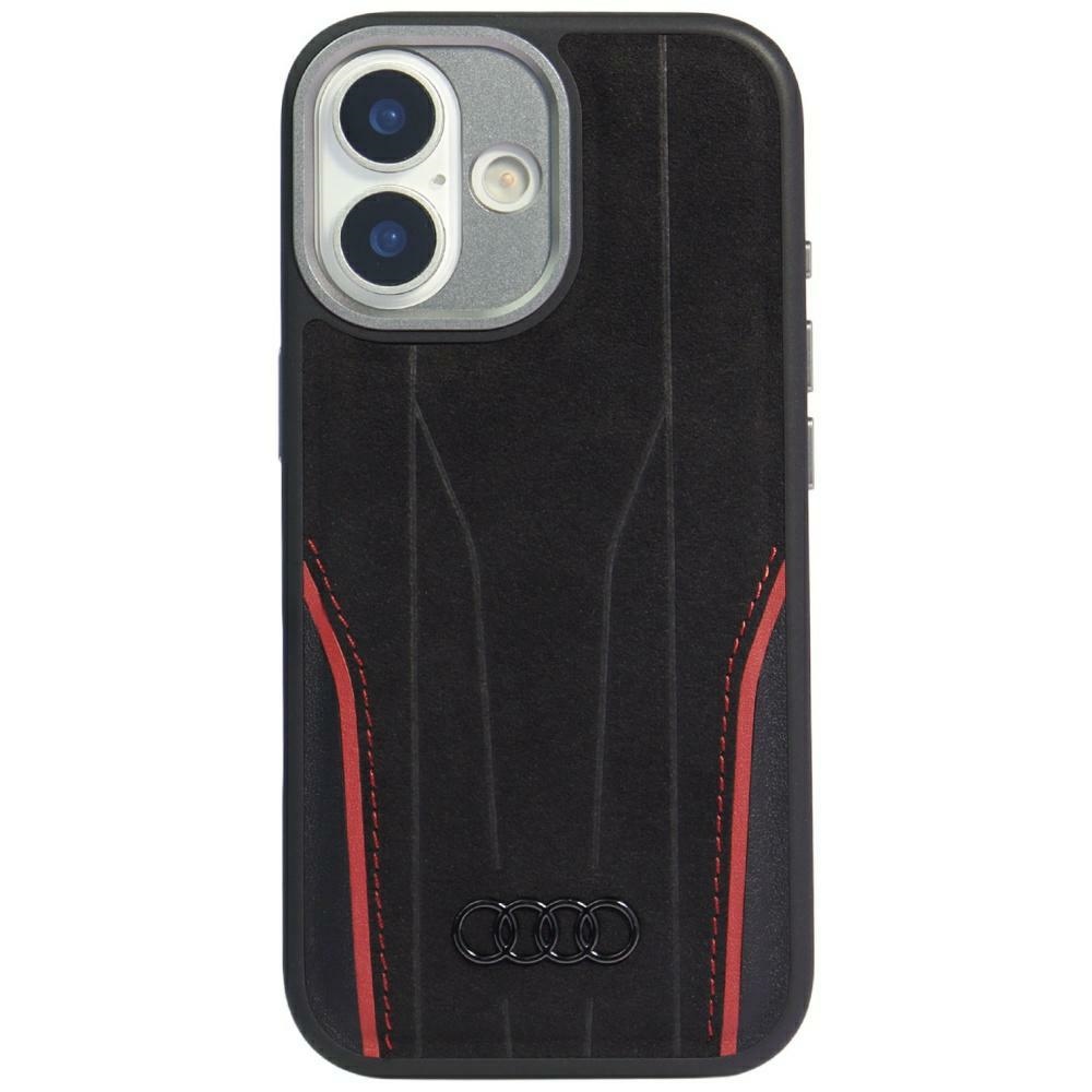 Audi R8 Aito Nahkainen MagSafe Suojakuori iPhone 17:lle - Musta ja Punainen