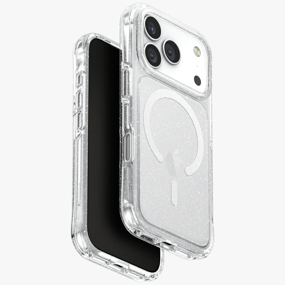 Uniq LifePro Xtreme Magclick Lataussuojakuori iPhone 17 Pro:lle - Läpinäkyvä-Glitter