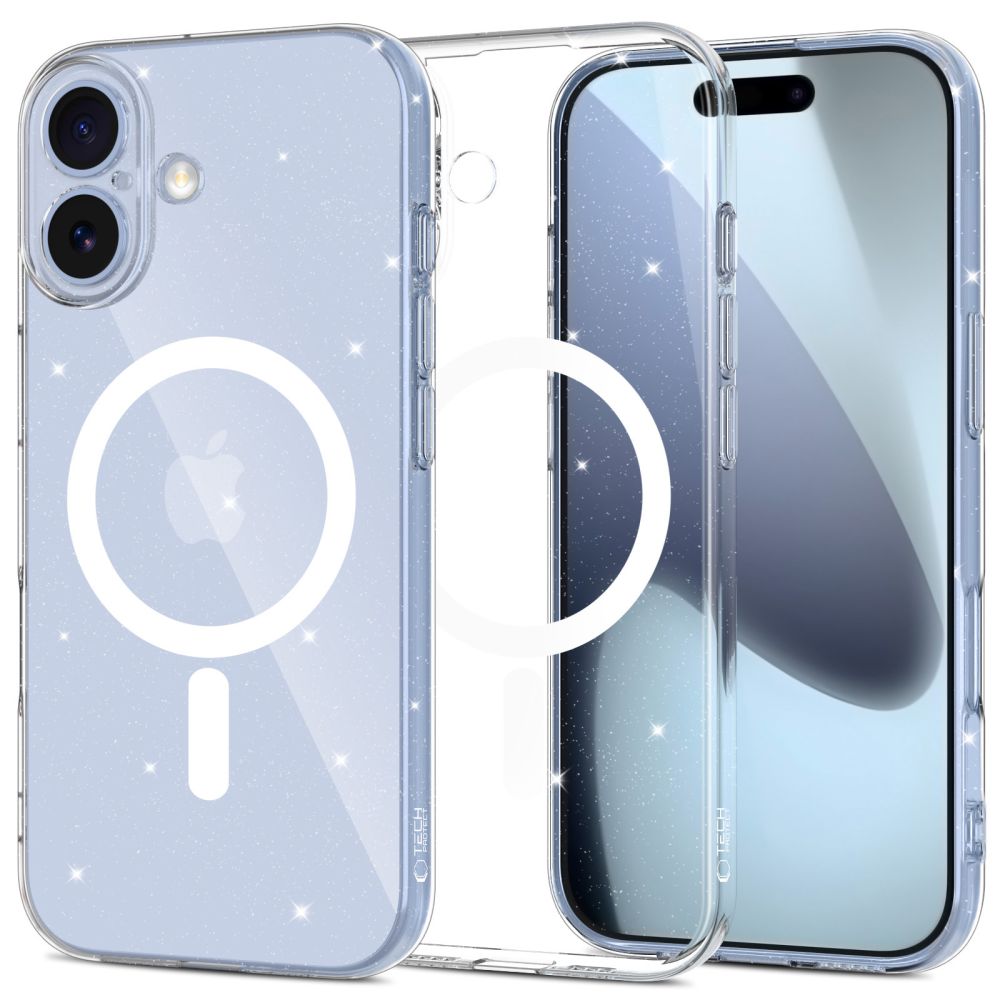 Tech-Protect FlexAir MagSafe Suojakuori iPhone 17:lle - Kirkas Glitter