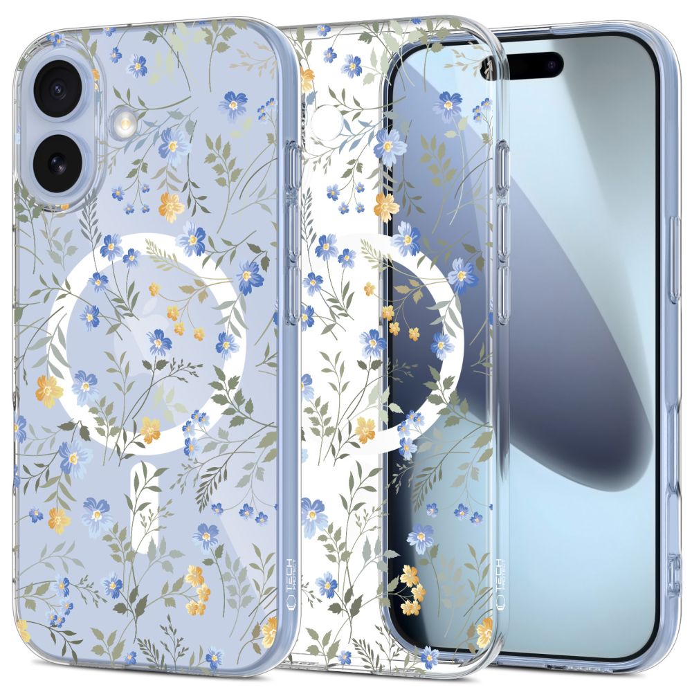 Tech-Protect FlexAir MagSafe Suojakuori iPhone 17:lle - Daisies with Leaves