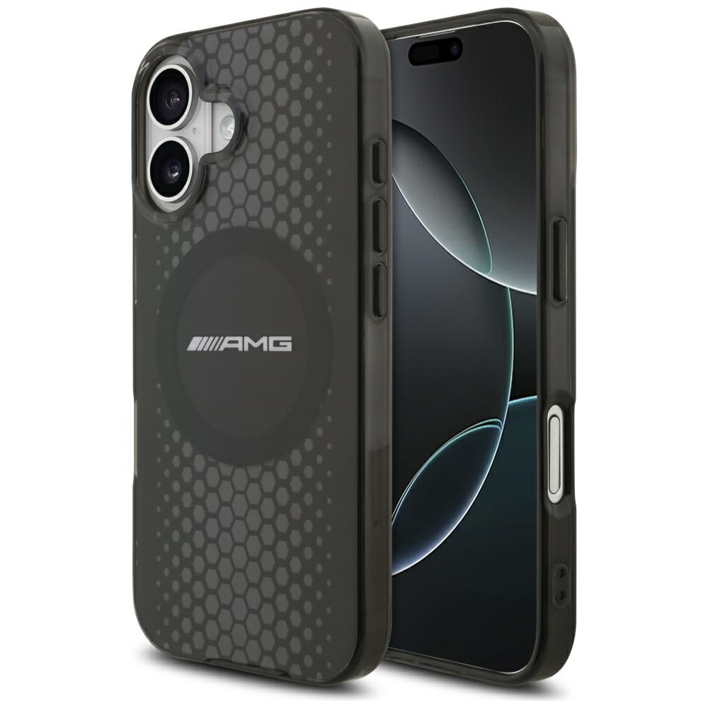 AMG Double Layer Läpinäkyvä Graphics MagSafe Suojakuori iPhone 17:lle - Musta
