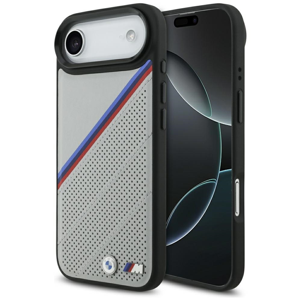 BMW M Tricolor Metal Logo MagSafe Suojakuori iPhone 17 Air:lle - Harmaa