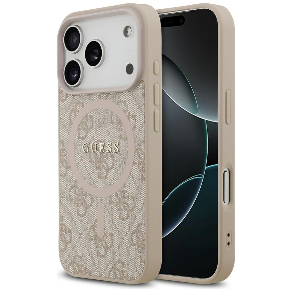 Guess 4G Ring Classic Logo MagSafe-suojakuori iPhone 17 Pro:lle - vaaleanpunainen