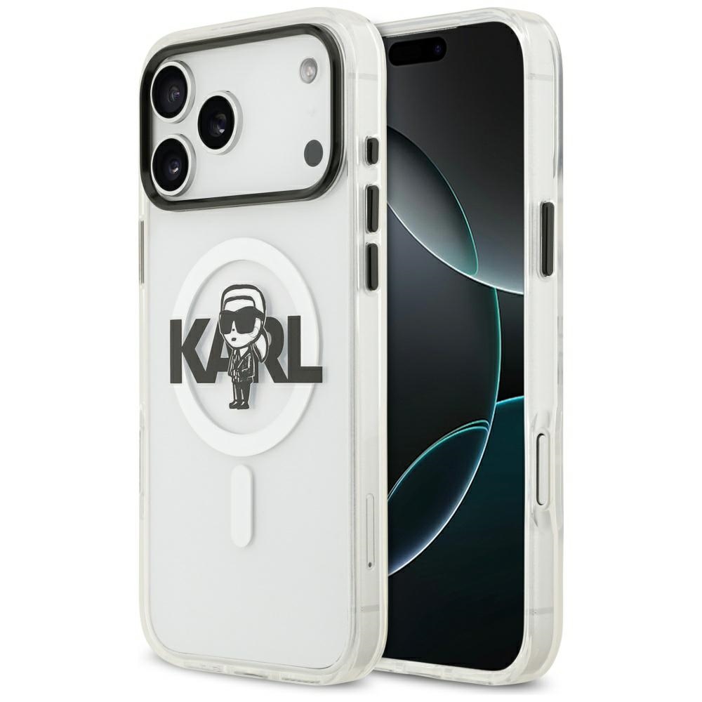 Karl Lagerfeld IML Karl Sketch Logo MagSafe Suojakuori iPhone 17 Pro Max:lle - Läpinäkyvä