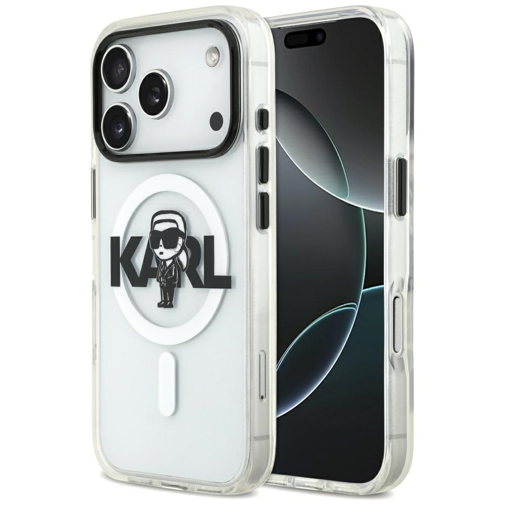 Karl Lagerfeld IML Karl Sketch Logo MagSafe Suojakuori iPhone 17 Pro:lle - Läpinäkyvä