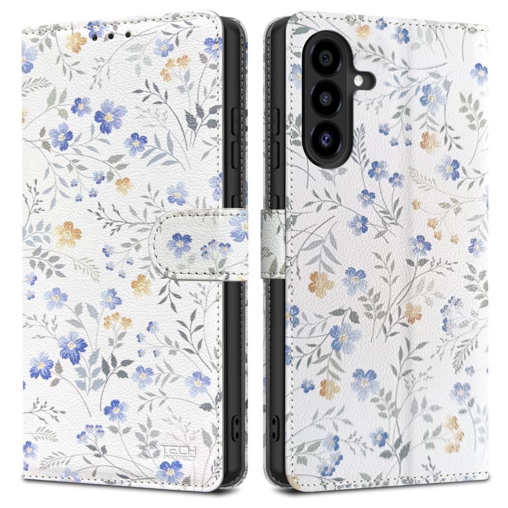 Tech-Protect Lompakkosuojakuori Samsung Galaxy A26 5G / A17 4G / 5G:lle - Daisies with Leaves