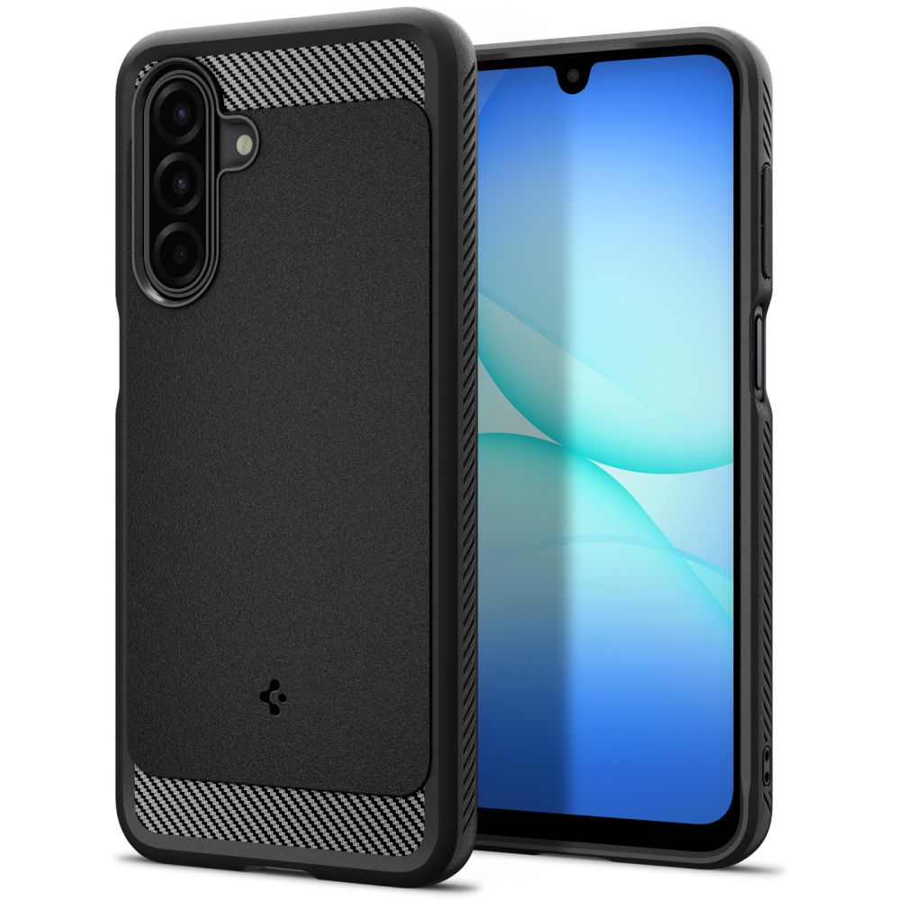 Spigen Rugged Armor Suojakuori Samsung Galaxy A17 4G / 5G:lle - Matta Musta