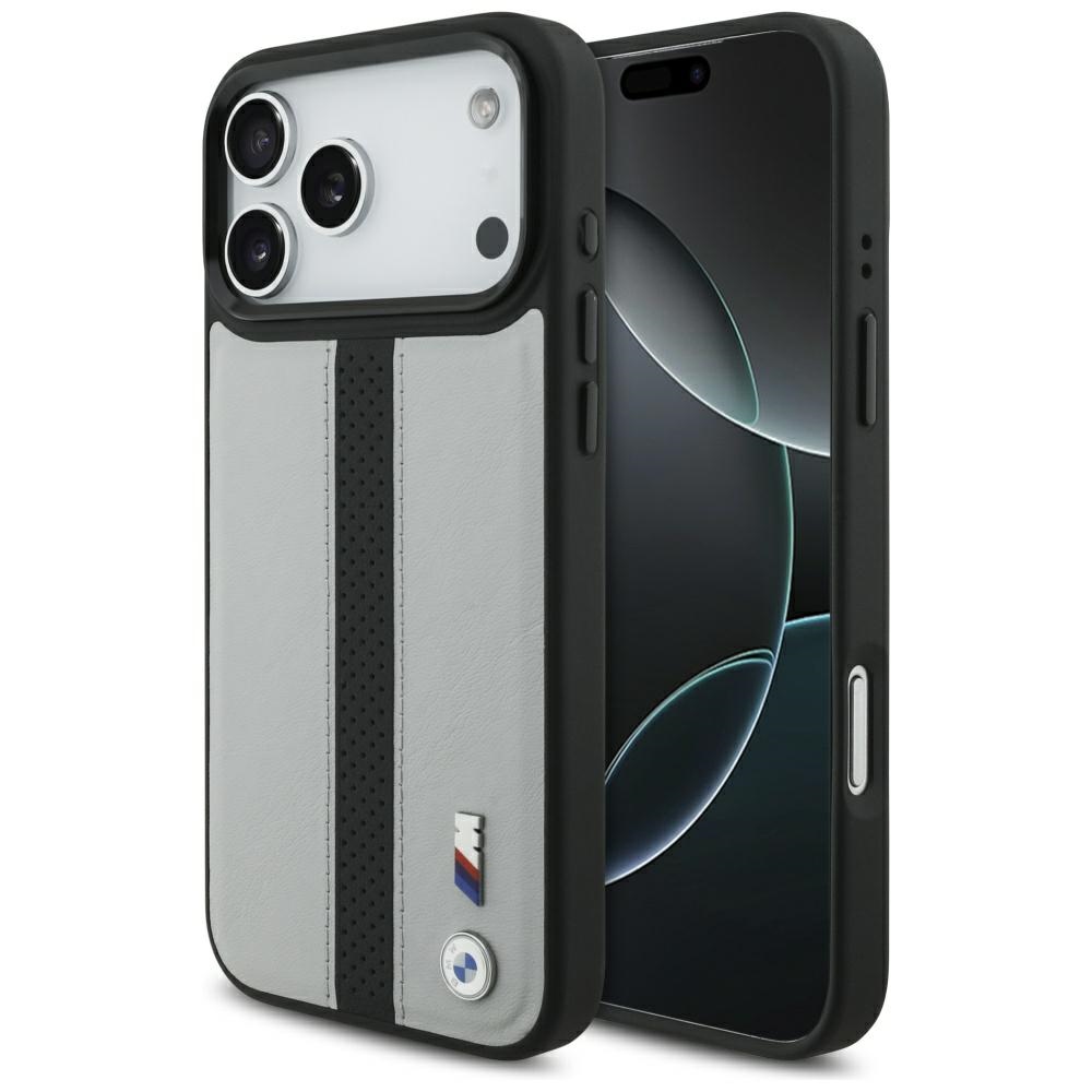 BMW M Perforated Stripe Logo MagSafe Suojakuori iPhone 17 Pro Max:lle - Harmaa