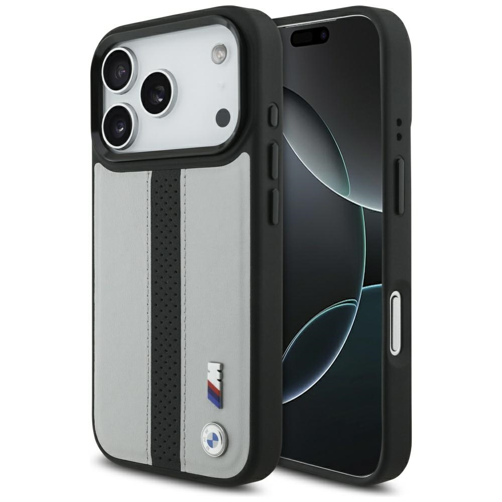 BMW M Perforated Stripe Logo MagSafe Suojakuori iPhone 17 Pro:lle - Harmaa