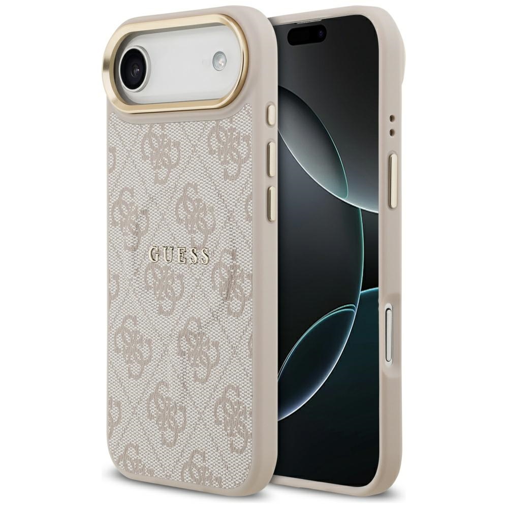 Guess 4G PU Classic Logo MagSafe suojakuori iPhone 17 Air:lle - vaaleanpunainen