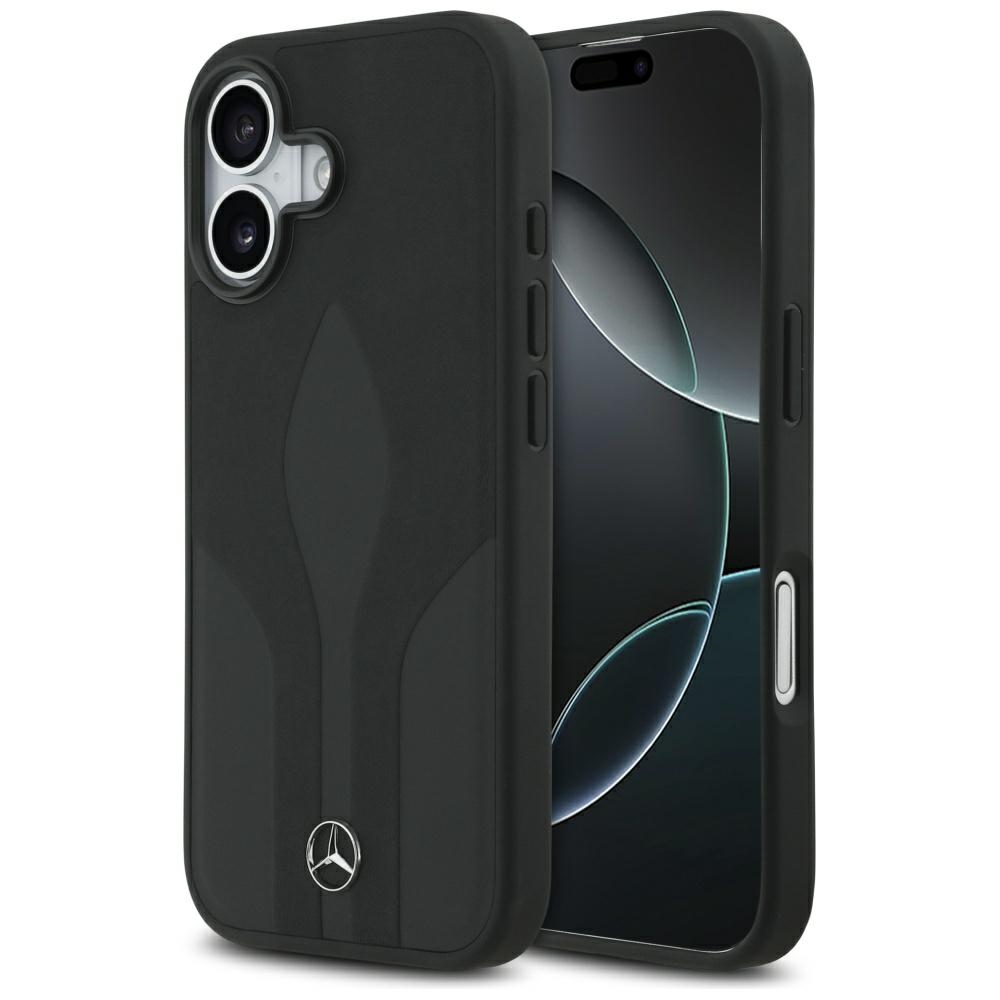 Mercedes Leather The Move MagSafe Suojakuori iPhone 17:lle - Musta