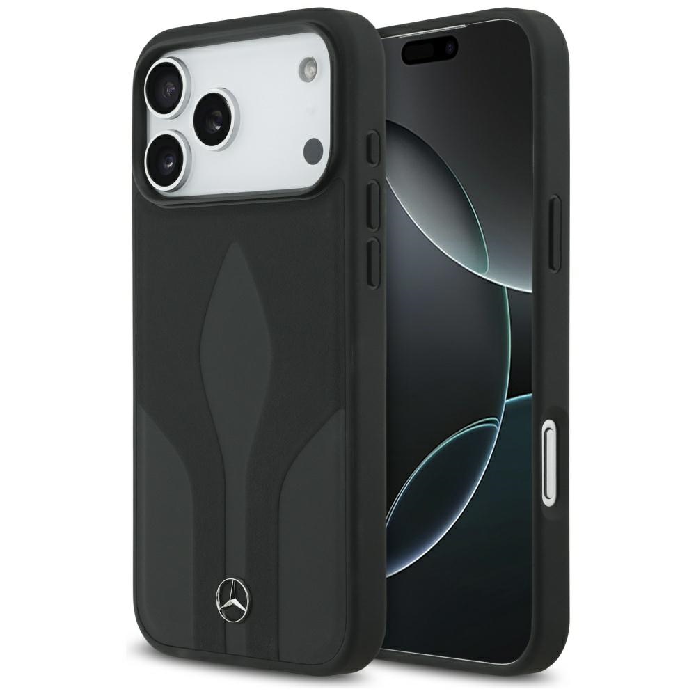 Mercedes Leather The Move MagSafe Suojakuori iPhone 17 Pro Max:lle - Musta