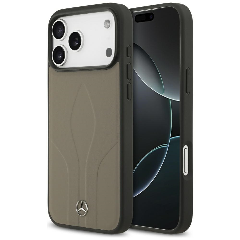 Mercedes Leather The Move MagSafe Suojakuori iPhone 17 Pro Max:lle - Beige