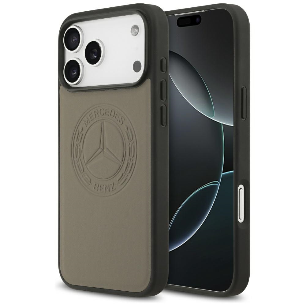 Mercedes Nahkainen Vintage Logo MagSafe Suojakuori iPhone 17 Pro Max:lle - Beige