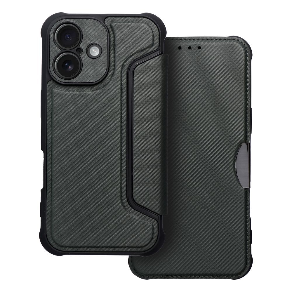 RAZOR Book IPHONE 16 Plus:lle tummanvihreä